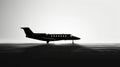 A sleek and elegant silhouette of a luxury business jet against a minimalist abstract backdrop Royalty Free Stock Photo