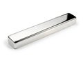 A sleek, elongated, rectangular bar magnet with a polished, shiny surface set against a plain white background Royalty Free Stock Photo