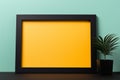 Sleek flat lay black frame provides versatile copy space for your content