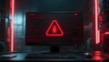 Cyber Alert: Futuristic Bug Warning on Digital Screen