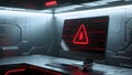 Cyber Alert: Futuristic Bug Warning on Digital Screen