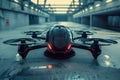 Sleek Futuristic Drone Design in 3D Rendering. Generative ai