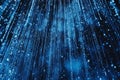 Sleek Futuristic Glowing Neon Background of Digital Cascading Falling Pixels: Flowing Data, Connectivity Network, Matrix