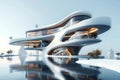 Sleek futuristic home Minimalist design against a pristine white backdrop
