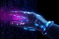 Sleek and futuristic image of a robotic hand. Beautiful illustration picture. Generative AI