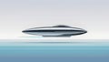 Sleek Futuristic Jet Hovering Above Blue Surface Royalty Free Stock Photo