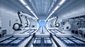 Revolutionizing Automation: A Glimpse into a High-Tech Futuristic Production Line in Motion