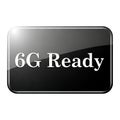 Sleek 6g ready badge with reflective surface and bright light glint Royalty Free Stock Photo