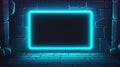A sleek game UI frame featuring blue neon edges, set against a black backdrop, crafted in vibrant D scifi graphics