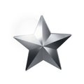 A sleek, geometric metallic star with reflective surfaces and sharp edges Royalty Free Stock Photo