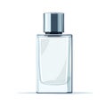 Sleek Glass Perfume Bottle with Silver Cap Royalty Free Stock Photo