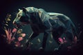 A sleek and graceful panther in the jungle. Generative AI