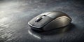 Sleek gunmetal computer mouse on dark textured surface, a symbol of modern technology and digital interaction. Generative AI Royalty Free Stock Photo