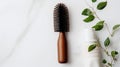 Sleek Hairbrush and Natural Beauty Essentials Royalty Free Stock Photo