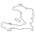 Sleek Haiti Outline Minimalist Map in Black Silhouette Royalty Free Stock Photo