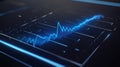 Sleek heartbeat monitor visualization blue electric wave and pulsing electrocardiogram line