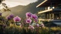 Purple Orchids In A Mountainous Landscape: Stunning Uhd Image