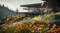 Sleek Hillside House Design: Shingle Architecture Photography