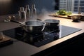 Sleek induction cooktops for precise and fast cook Royalty Free Stock Photo