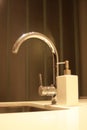 Sleek kitchen faucet. Royalty Free Stock Photo