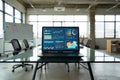 Laptop Displaying Data Analytics in Modern Office Royalty Free Stock Photo