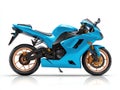 Light Blue Sport Motorcycle With Gold Accents On White Background Royalty Free Stock Photo