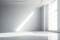 Sleek Light Gray Wall and Reflective Floor. Royalty Free Stock Photo