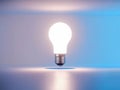 Light modern bulb emitting soft, diffused light against clean background