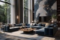 Sleek Luxury Interior with Large Windows