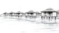 Sleek Luxury Resort with Overwater Bungalows AI Generated