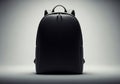 Sleek matte black backpack with a minimalist design, featuring a Royalty Free Stock Photo