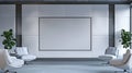 A sleek media wall with a blank screen LCD, surrounded by white acoustic panels for a modern look Royalty Free Stock Photo