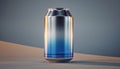 Sleek Metallic Beverage Can with Blue Gradient Design Royalty Free Stock Photo
