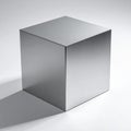 Sleek Metallic Cube on a Simple Background Royalty Free Stock Photo