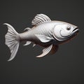 Sleek Metallic 3d Fish Animation With Chinese Iconography