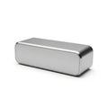Sleek metallic rectangular box with rounded edges and textured surface Royalty Free Stock Photo