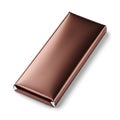 A sleek metallic rectangular object with a polished rose gold finish Royalty Free Stock Photo