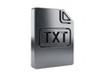 Sleek metallic TXT file icon for modern digital document representation Royalty Free Stock Photo