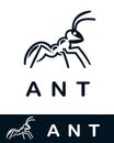 A sleek, minimalist ant logo design