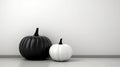 A sleek and minimalist composition with a focus on simplicity, showcasing a single pumpkin in a monochromatic setting, emphasizing Royalty Free Stock Photo