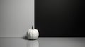 A sleek and minimalist composition with a focus on simplicity, showcasing a single pumpkin in a monochromatic setting, emphasizing
