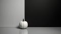 A sleek and minimalist composition with a focus on simplicity, showcasing a single pumpkin in a monochromatic setting, emphasizing Royalty Free Stock Photo