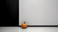 A sleek and minimalist composition with a focus on simplicity, showcasing a single pumpkin in a monochromatic setting, emphasizing Royalty Free Stock Photo