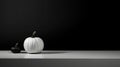 A sleek and minimalist composition with a focus on simplicity, showcasing a single pumpkin in a monochromatic setting, emphasizing Royalty Free Stock Photo