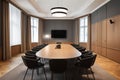 Sleek Minimalist Conference Room: High-Tech, Creativity Inspiring, and Focus-Driven