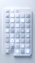Futuristic White Control Panel with Glowing Keys Royalty Free Stock Photo