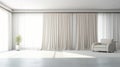 Sleek Minimalist Curtain In Modern Indoor Setting