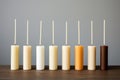 Sleek Minimalist eucalyptus table burning candles. Generate Ai