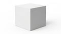 A sleek minimalist geometric cube showcasing simplicity and modern design aesthetics in pure white Royalty Free Stock Photo