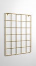 Gold Metal Grid Panel on White Wall for Modern Decor Royalty Free Stock Photo